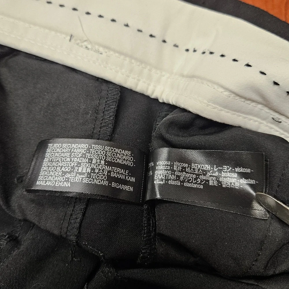 Zara Black Wide Straight Leg Trousers Dress Pants 28/31 Size Medium - Picture 7 of 14